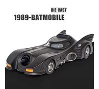 1:18 1989 Batmobile Die-cast voiture avec figurine Batman, jouets pour enfants et adultes, noir noir
