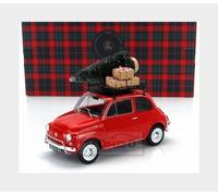 FIAT 500 L 1968 Voiture rouge sapin de Noël Santa red car - 1/18 NOREV 187779