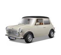 1 18 pour BMW Mini Cooper 1969 Modèle de Voiture en Alliage Vintage Mini Emulation Collection Décoré Bureau Jouet Beige Modèles
