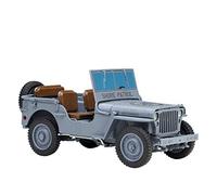 1 18 pour Jeep 1941 Willys MB SUV Alliage Moulage sous Pression Simulation modèle Voiture Statique Collection décoration(Open Top Grey)