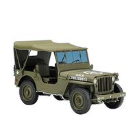 1 18 pour Jeep 1941 Willys MB SUV Alliage Moulage sous Pression Simulation modèle Voiture Statique Collection décoration(Soft Top Green)