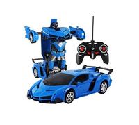Voiture télécommandée GENERIQUE 1:18 Transformers Voiture télécommandée électrique télécommandée à Grande Vitesse Voiture RC Robots Jouets pour Cadeaux Enfants-bleu