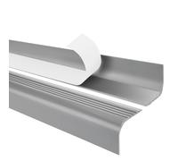1,1m profilé d'escalier nez de marche adhésif antidérapant PVC gris pour marches arrondies RGPT, 52 x 40 mm