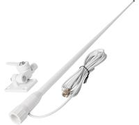 1.1m Waterproof Vhf Fiberglass Marine Radio Antenna With 7m Rg-58 Cable Pl259/Adjustable Base Bracket For Car Boat Atv Utv (White)