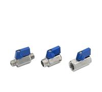 1/2 1/4 3/4 3/8" BSP NPT Male Female Threaded Sanitary Stainless Steel SS304 Mini Ball Valve Water Oil Acid Homebrew(1/8",NPT_MALE X MALE)