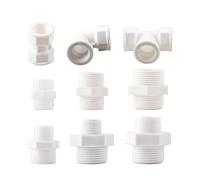 1/2~1pvc Femelle mâle Femelle de trajet égal réducteur Connecteur de coude droit Connecteur d'irrigation Connecteurs de tuyaux d'eau d'irrigation 1pc(D)