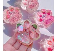 1/2/24 pièces Jouet de serrage réaliste à pattes de chat transparentes, fraise en gelée anti-stress, forme de patte de chat mignonne, soulage le stress, jouets de serrage Taba Aléatoire 24 pièces,Aléa