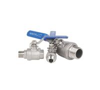 1/2" 3/4" 1" 1-1/4" 1-1/2" 2" Female/Male BSPT Thread 304 Stainless Steel 2 Way Ball Valve Water Pipe Fitting(1")