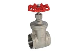 1/2" 3/4" 1" 1-1/4" 1-1/2" 304 Stainless Steel Water Pipe Internal Thread Gate Valve Z15W-16P Water Meter Valve Straight Through(1/2")