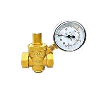 1/2" 3/4" 1" 2" Laiton Réducteur de Pression d'Eau Maintien Vanne Régulateur DN20 Soupape de Surpression Réglable Manomètre pour compresseurs et outils pneumatiques(3/4",Valve with Gauge)