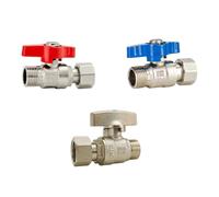 1/2" 3/4" 1" Male Female Thread Brass Union Ball Valve Pipe Fitting with Handle for Water Fuel Oil Gas(1l2 Blue) Plumbing Fittings