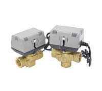 1/2" 3/4" 1" Motorized Two Way Three Way Valve Brass VC6013/4013 DN15 DN20 DN25 Fan Coil HVAC Valve AC220V(3/4",VC4013_AC220V_THREE WAY)
