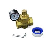 1/2 "" 3/4 "1" Pression de l'eau en laiton Réduire le régulateur relocage réglable maintenance avec compteur jauge 16BAR,Contrôleur efficace(1/2")