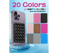 1/2/3/4/5/6/10 pièces Ventouse en silicone pour téléphone portable 24 ventouses carrées, étui pour téléphone portable avec ventouse en silicone, support pour téléphone portable avec ventouses en silic
