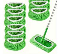 1/2/3/4/5/6/8/10/12pcs Tampons de rechange pour balai plat réutilisables, têtes de balai en microfibre douce, convenant pour la cuisine, la salle de bain, la chambre, le salon et autres nettoyages de 