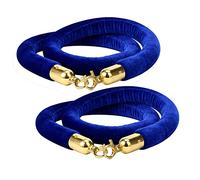 1/2/3/4/5m Blue Velvet Rope,Crowd Control Rope, Crowd Control Barrier with Gold Plated Hooks, Easy Connect Assembly for Party, Museums,Wedding, 2PCS(120cm/4ft)