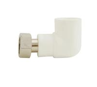 1/2 "3/4" Femelle À DN20/DN25 Laiton PPR Union Raccords De Tuyauterie D'eau Solaire Thermofusible Coude 90 °(PPR25mmxDN25 White)