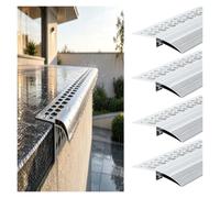 1 2 3 4 Pcs Aluminium Mur Extérieur Avant toit Goutte d'eau | Profil goutte d'eau corniche supérieure, Maisons Garages Débords, Guide la pluie loin(4pcs-L 1.4m(Total 5.6m))