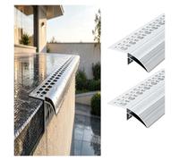 1 2 3 4 Pcs Aluminium Mur Extérieur Avant toit Goutte d'eau | Profil goutte d'eau corniche supérieure, Maisons Garages Débords, Guide la pluie loin(2pcs-L 1m(Total 2m))