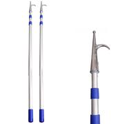 1 2 3 4 Perches de bateau rétractables pour l'amarrage, perche à crochet légère et canne de sauvetage aquatique pour pousser/tirer/naviguer, perches de remorquage extensibles (1 pièce, 3,0 m/9,8 pi)