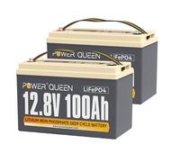 Power Queen Batterie lithium 12V 100Ah LiFePO4 - BMS 100A - pour solaire hors réseau