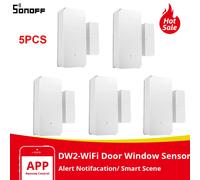 1/2/3/5/10 PCS Itead SONOFF DW2 Capteur de porte intelligent WiFi, détecteur de porte/fenêtre, alertes de notification via l'application E-WeLink, sécurité domestique intelligente