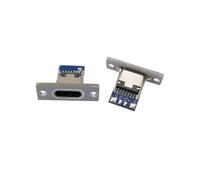 1/2/3/5/6/10 pièces Connecteur jack USB Type-C avec plaque de fixation 2 broches 4 broches 6 broches Connecteur femelle Type-C à souder Port de charge(Ivory,6Pcs)