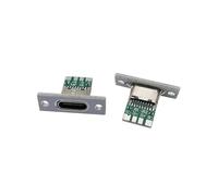 1/2/3/5/6/10 pièces Connecteur jack USB Type-C avec plaque de fixation 2 broches 4 broches 6 broches Connecteur femelle Type-C à souder Port de charge(Gold,2Pcs)