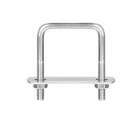 1/2/3/5/6 ensembles de boulons en U carrés en acier inoxydable 304 M6/M8/M10 boulon de serrage en U avec écrous et plaques, for remorque de bateau(37mm 100mmtall 1Sets)