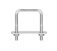 1/2/3/5/6 ensembles de boulons en U carrés en acier inoxydable 304 M6/M8/M10, boulons de serrage en U avec écrous et plaques(87mm 100mmtall 2Sets)