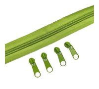 1/2/3/5/8/10 Meters 5# Long Nylon Zippers Rolls With 2/4/6/10/16/20 Pieces Zipper Slider For Tailor Sewing Accessories pour Les Jackets(Green,3 Meter 6 Slider)