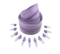 1/2/3/5/8/10 Meters Long Nylon Zippers Rolls With 2/4/6/10/16/20 Pieces Zipper Slider For Tailor Sewing Accessories pour Les Jackets(Purple,2 Meter 4 Slider)