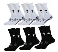 1/2/3/6 paires de nouvelles chaussettes de sport de football/soccer avec design croix, chaussettes d'équipage épaisses en éponge antidérapantes, convenant aux hommes et aux femmes, pour l'entraînement