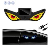 1/2/3/6pcs Solar Demon Eye LED Car Window Light, Waterproof Devil Eyes Light Gen-2 No Drill Suction Cup Dynamic Windshield Ambient Lamp Solar and USB Powered Flicker Signal Warning Lights (B3)