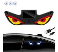 1/2/3/6pcs Solar Demon Eye LED Car Window Light, Waterproof Devil Eyes Light Gen-2 No Drill Suction Cup Dynamic Windshield Ambient Lamp Solar and USB Powered Flicker Signal Warning Lights (B2)