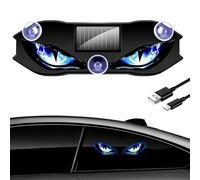 1/2/3/6pcs Solar Demon Eye LED Car Window Light, Waterproof Devil Eyes Light Gen-2 No Drill Suction Cup Dynamic Windshield Ambient Lamp Solar and USB Powered Flicker Signal Warning Lights (A2)
