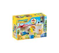 Playmobil 1.2.3 70399 Garderie transportable - avec Trois Personnages, Une balançoire, Un Toboggan et Plus Encore - Mes Premiers Apprendre en s'amusant - pour Les Tout-Petits 18-36 Mois