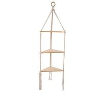 1/2/3 couche rétro corde en bois suspendu étagère d'angle étagère murale maison rangement échelle flottante chambre étagères flottantes supports en bois étagère d'angle murale