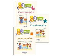 1, 2, 3, Lune!-Premières Lectures- L'anniversaire(Pack 1 Album Soleil+1 Album Étoile+1 Album Lune)