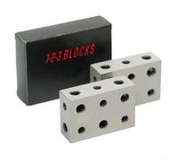 1-2-3 Paire de blocs de montage en acier trempé, 11 trous avec 5 filetages 5/16"-18, blocs de mesure de précision 1x2x3 pouces pour fraisage tournage travail du métal et travail du bois