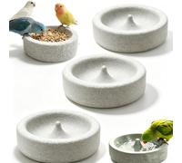 1/2/3 PCS Pumice Stone Bird Feeder, Natural Pumice Grooming Feeder, Wear Resistant Multifunctional Feeding & Bath Bowl for Cockatoo, Cockatrds, Small Animal, Indoor, Outdoor，3pc