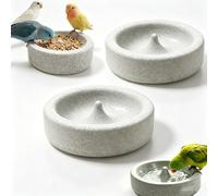 1/2/3 PCS Pumice Stone Bird Feeder, Natural Pumice Grooming Feeder, Wear Resistant Multifunctional Feeding & Bath Bowl for Cockatoo, Cockatrds, Small Animal, Indoor, Outdoor，2pc