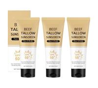 1/2/3 pièces de protection solaire au suif de bœuf - Sébum avec oxyde de zinc et cire d'abeille - Protection naturelle contre l'humidité pour peaux sèches et sensibles et tous les âges - Non grasse (3