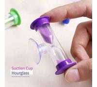 1/2/3 pièces Sablier mini en plastique incassable de 2 minutes avec ventouse, sablier rotatif pour le brossage des dents, la cuisine, les jeux, la ouleur aléatoire,1 couleur aléatoire,Violet 1