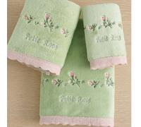 1/2/3 pièces Serviettes de bain/de douche en polaire de corail brodées de roses, style pastoral romantique avec élément floral, serviettes absorbantes et douces à franges, décoration cocooning pour la