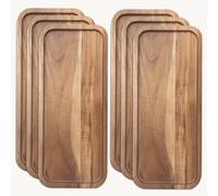 1/2/3 pièces Set de plateaux en bois d'acacia, plateau de service rectangulaire pour aliments, planche à fromage, amuse-gueule, assiette à collation, plateau de cuisine, support à dessert et gâteau - 