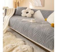 1 2 3 Places Housse De Canapé Angle En Peluche Avec/Sans Accoudoir Super Doux Et Chaud RevêTement Protege Canapé MagnéTique Cuir/Bois Universelle Couvre De Canapé D'Angle(Pillowcase：45X45cm,Grey)