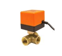1/2" 3-Way Motorized Ball Valve DN15 Threee-Wire Two Point Control Brass Electric Ball Valve 220V 12V 24V(12VDC)