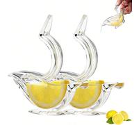 1/2/4/6/10 pièces Set Presse-agrumes élégant, Presse-citron manuel, Presse-orange, Presse à fruits, Convient pour la maison, le bar et la cuisine, Presse-fruits transparent durable et robuste 2 pièces