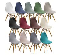 1/2/4/6 pièces Housse de chaise Eames en velours jacquard, housse de coussin de dossier de chaise d'une seule pièce de couleur unie et élastique Polyester